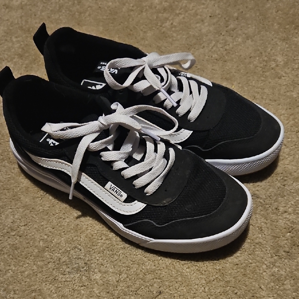 Vans Black and White Canvas Sneakers